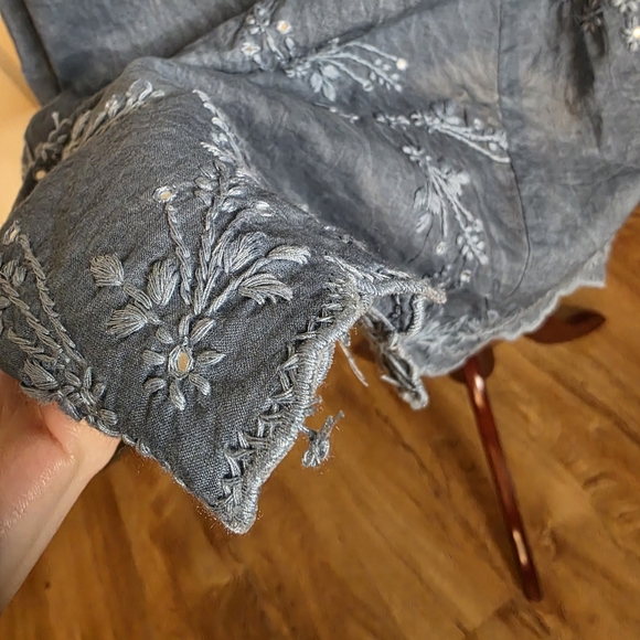 Juliet Dunn London Blue Embroidered Sleeveless Mini Dress - Picture 10 of 16